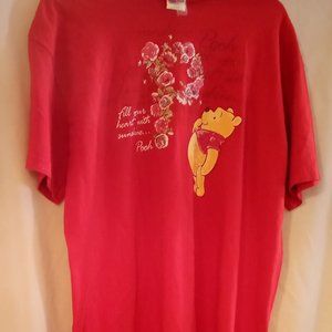 Wonderful World Of Disney T Shirt XL Vintage Women's 100% Cotton Red Multicolor